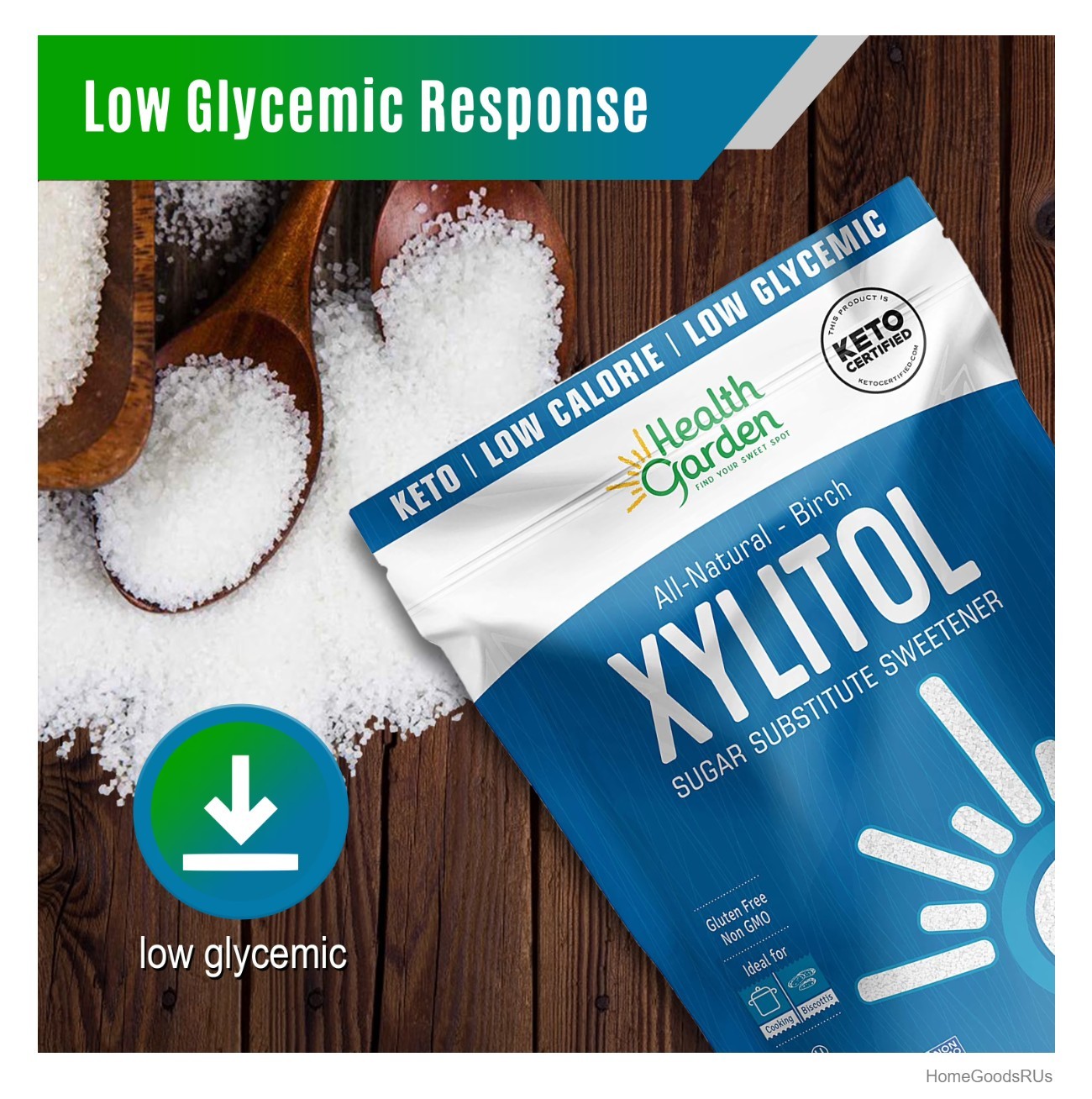 Birch Xylitol Natural Sugar Substitute Zero Calorie Sweetener 10 Pound Bag