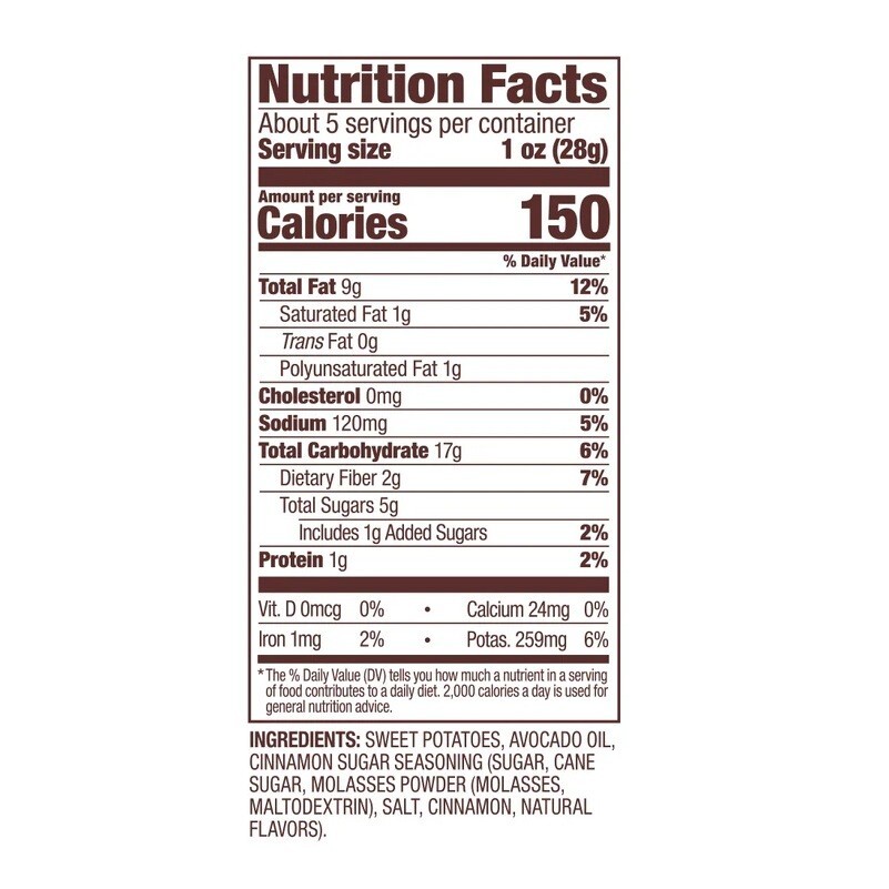 Jackson’s Sweet Potato Chips CINNAMON BROWN SUGAR Avocado Oil 5oz 3Pack DEC 2026