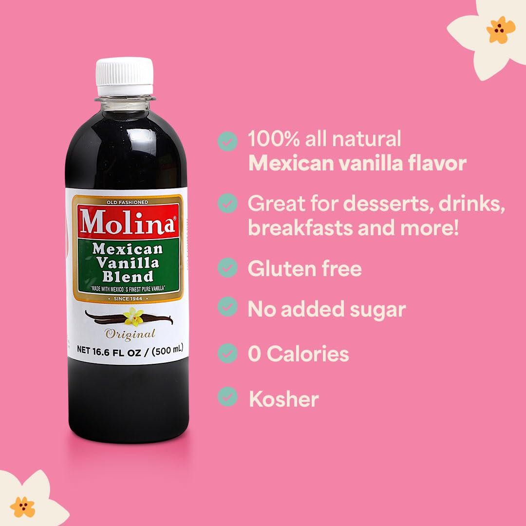 Molina Mexican Natural Vanilla Blend with Pure Vanilla Extract 33.86 FlOz 2Pk