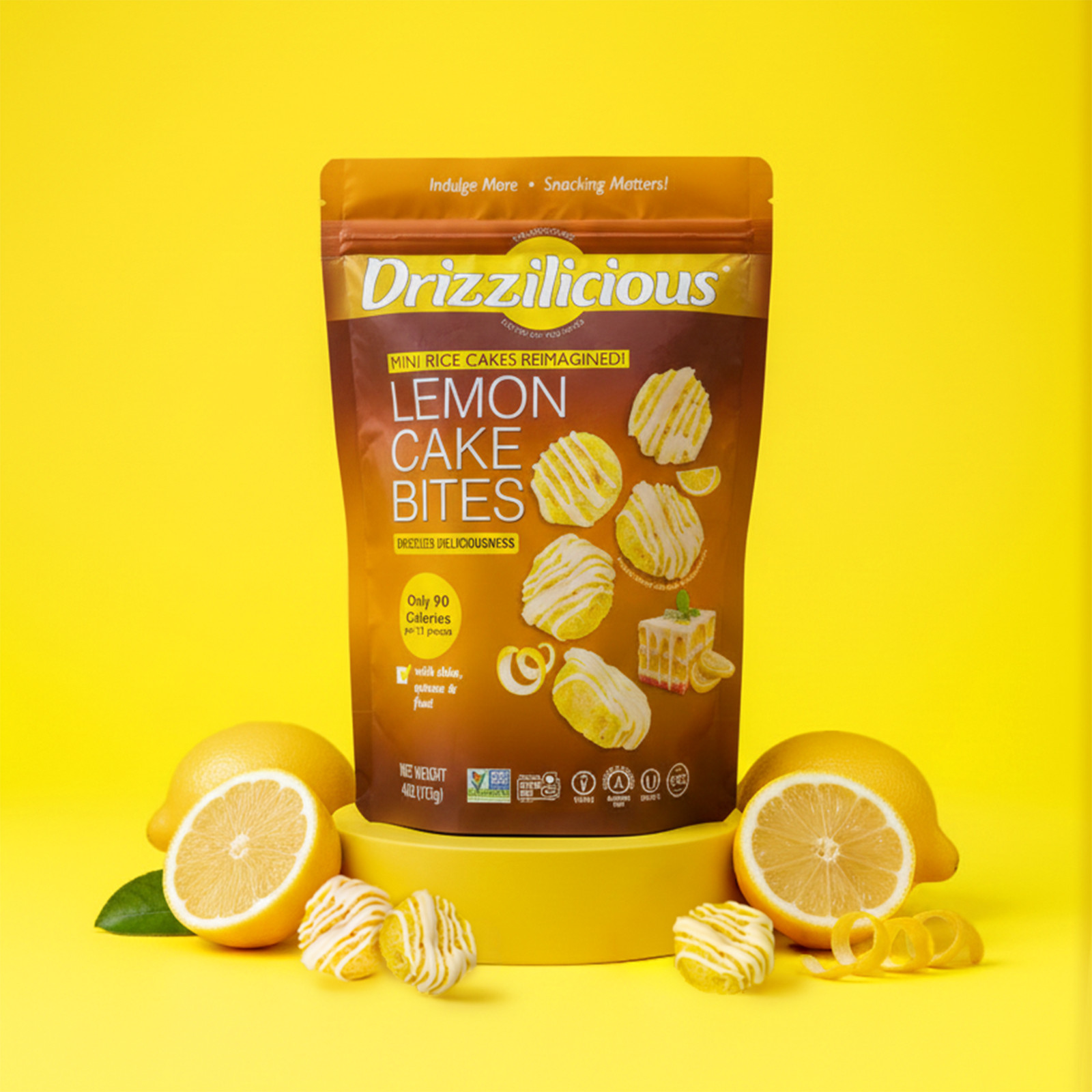 Lemon Cake Bites Drizzilicious Mini Rice Cakes Vegan Gluten Free Healthy Snacks