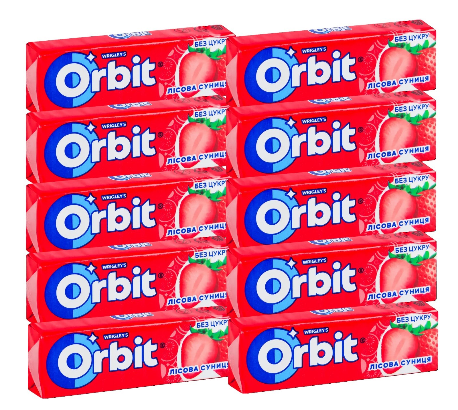 WRIGLEY’S ORBIT STRAWBERRY CHEWING GUM SUGAR-FREE 10×14 g | 100 PСS