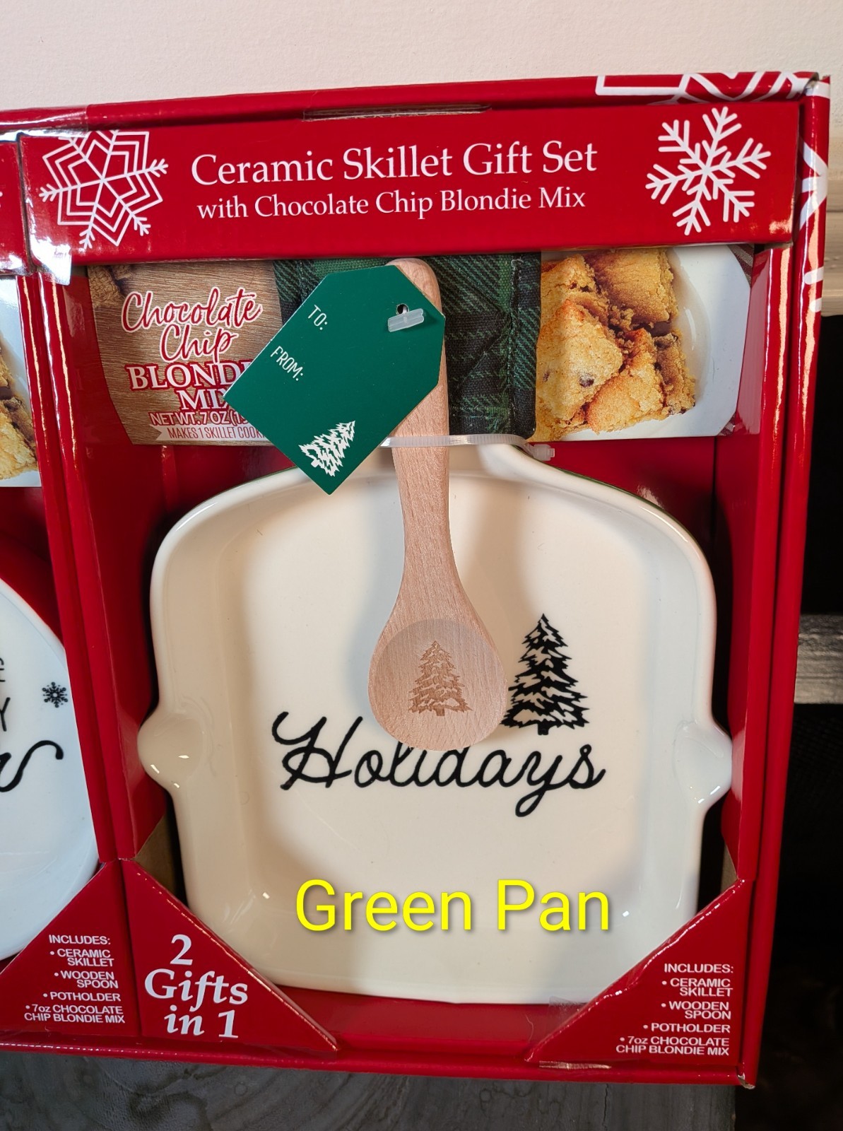 Ceramic Skillet Gift with Chocolate Chip Blondie Mix, 2 pk.
