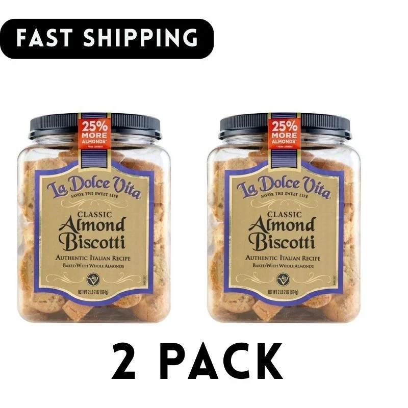 2 Pack La Dolce Vita Classic Almond Biscotti 34 oz. Fast Dispatch Best Price