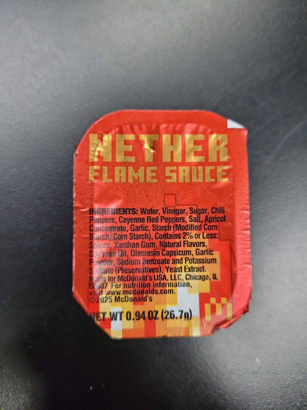 McDonald’s | Limited Edition | Minecraft Nether Flame Sauce Cup