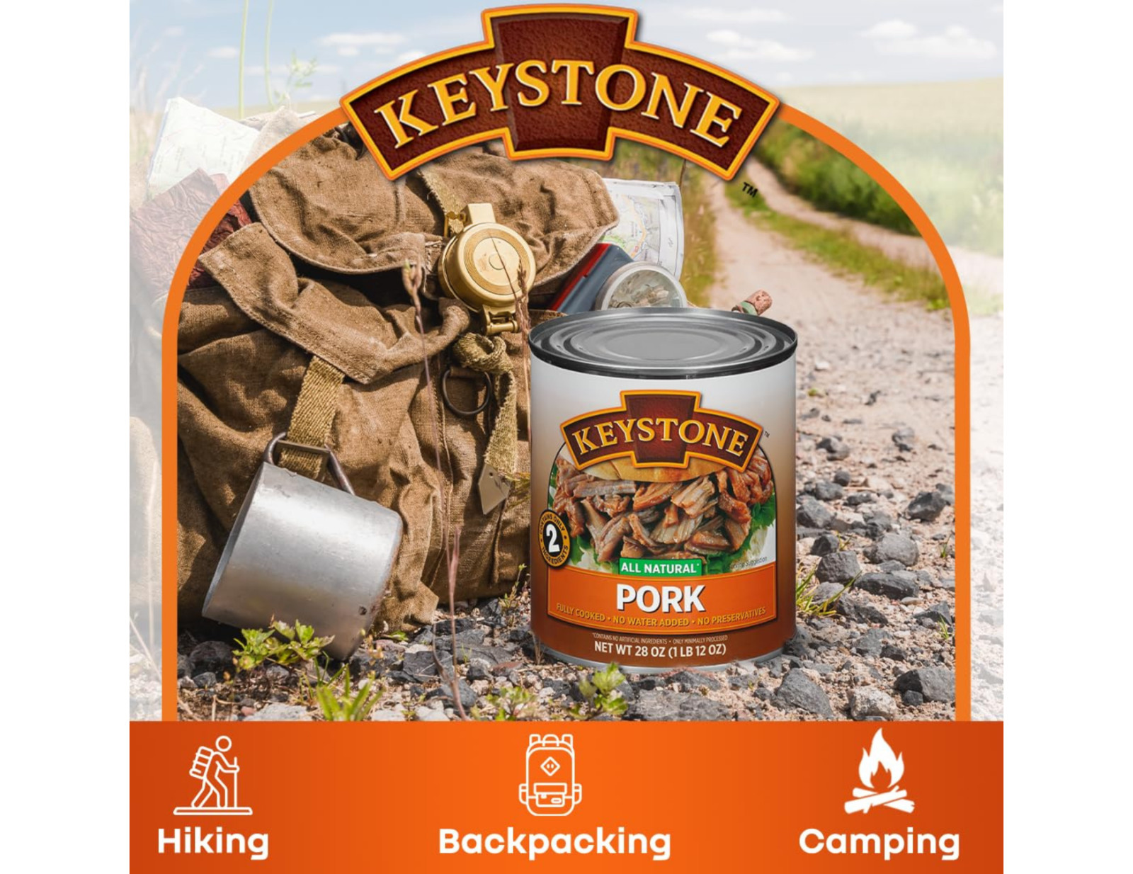 (6 Cans) Keystone Pork **ALL NATURAL – NO PRESERVATIVES – FULLY COOKED** 28oz
