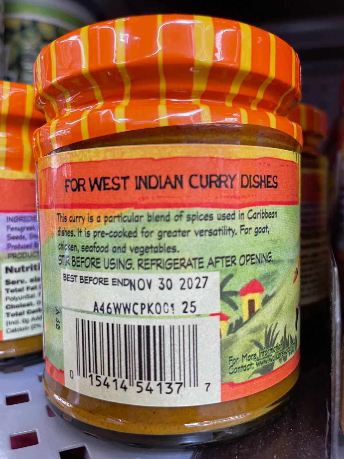 6 Pack Walkerswood Spicy West Indian Curry Paste Size 6.7 oz Authentic Jamaican