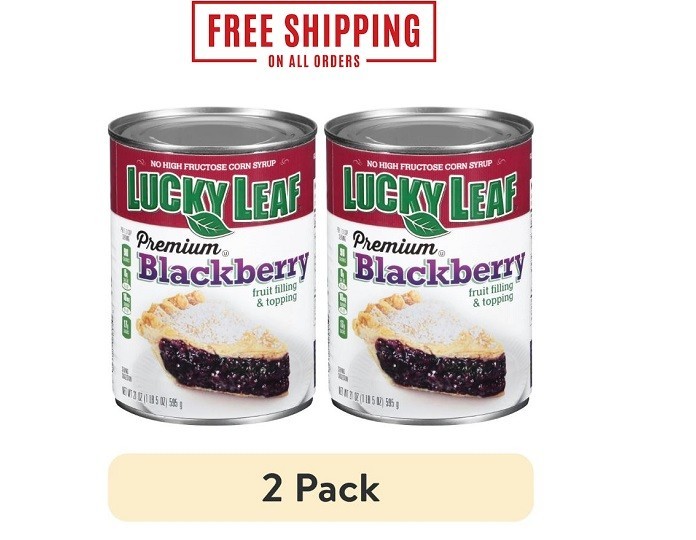 (2 pack) Lucky Leaf Premium Blackberry Fruit Filling & Topping, 21 oz Can