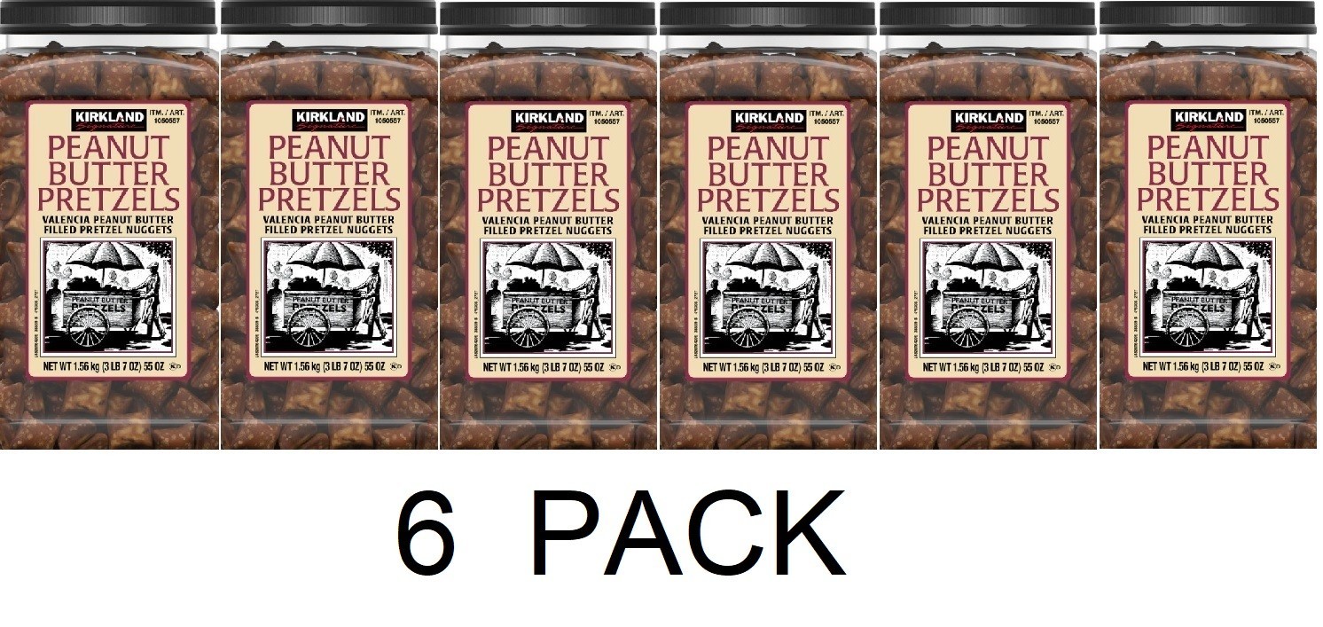 Kirkland Signature Peanut Butter Filled Pretzel Nuggets 55 oz Tub – 6 PACK