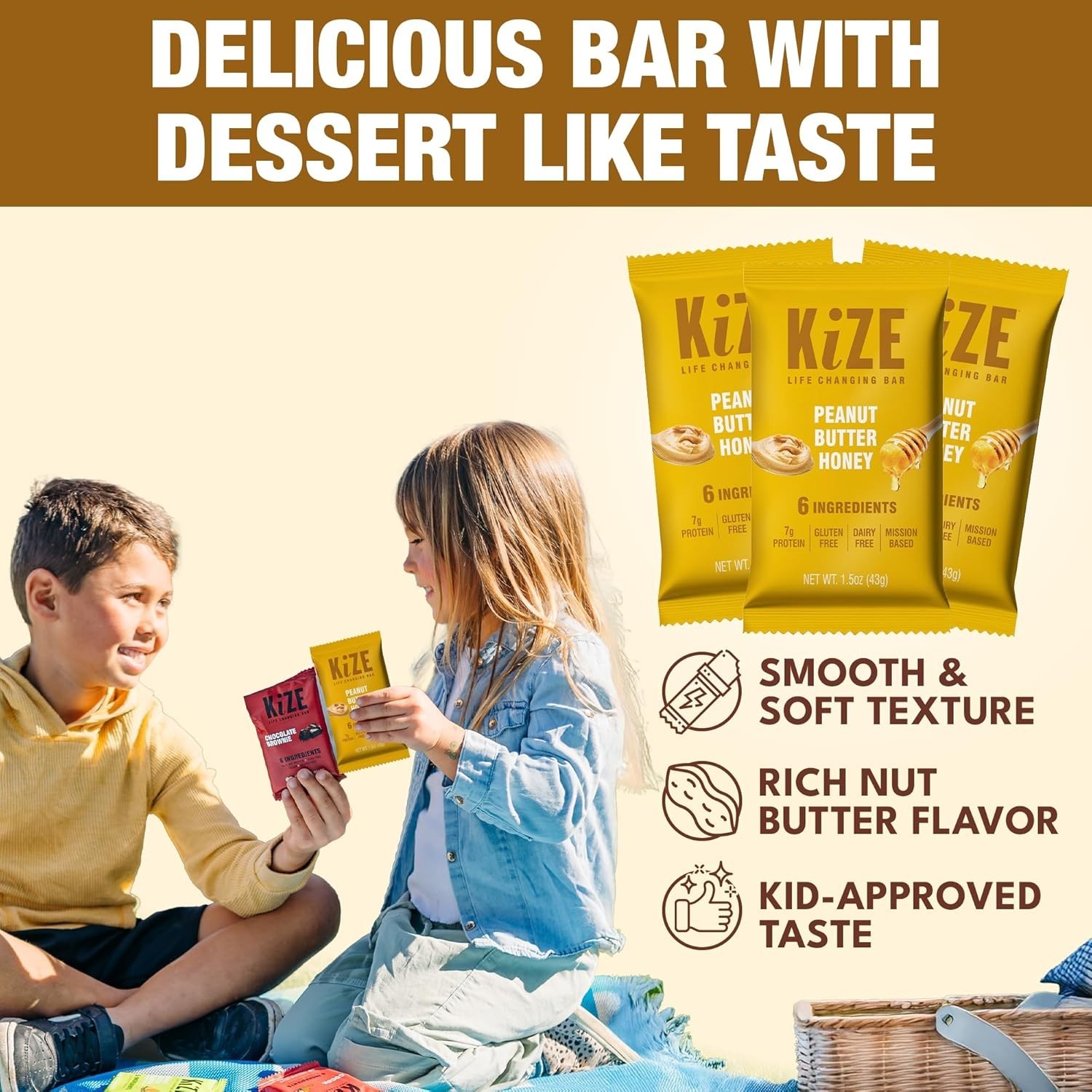 24 KiZE Life Changing Bars Peanut Butter Honey 1.5 oz (43 g) Per Bar 1/10/2027