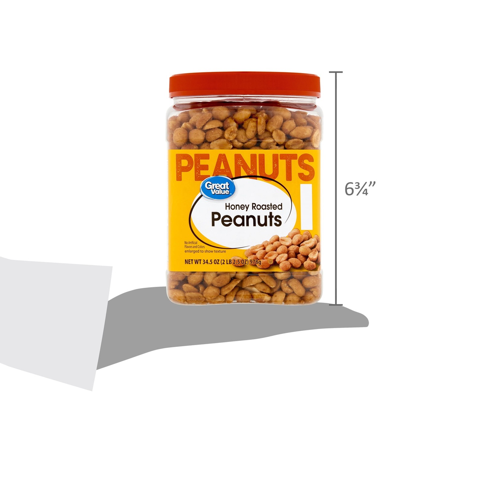 Great Value Honey Roasted Peanuts, 34.5 oz(2 PACK) @