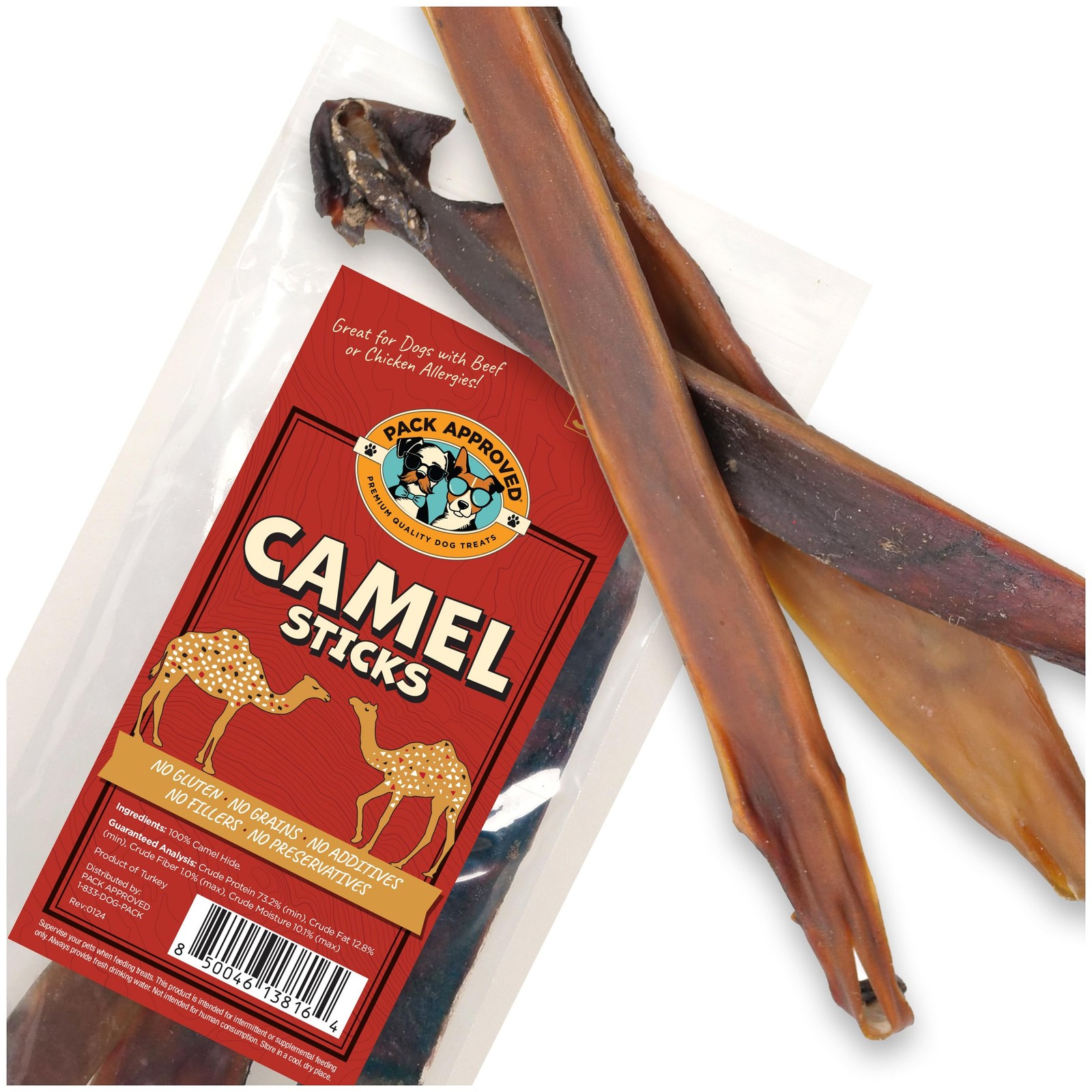 Pack Approved Camel Skin Dog Chews for Aggressive Chewers – Hypoallergenic Natur