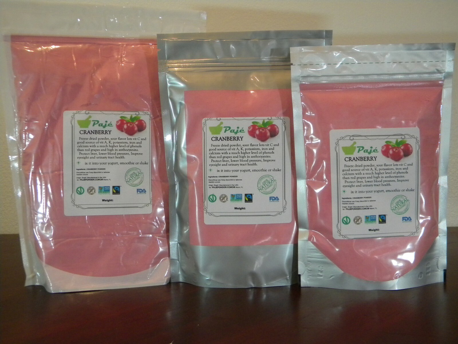 CRANBERRY powder 8oz 16oz 1lb 32oz 2lb 4lb 10lb FREEZE DRIED PAJE