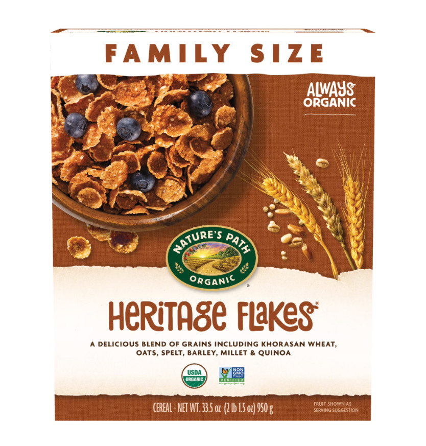 Nature’s Path Organic Breakfast Cereal, Heritage Flakes, 33.5oz Box