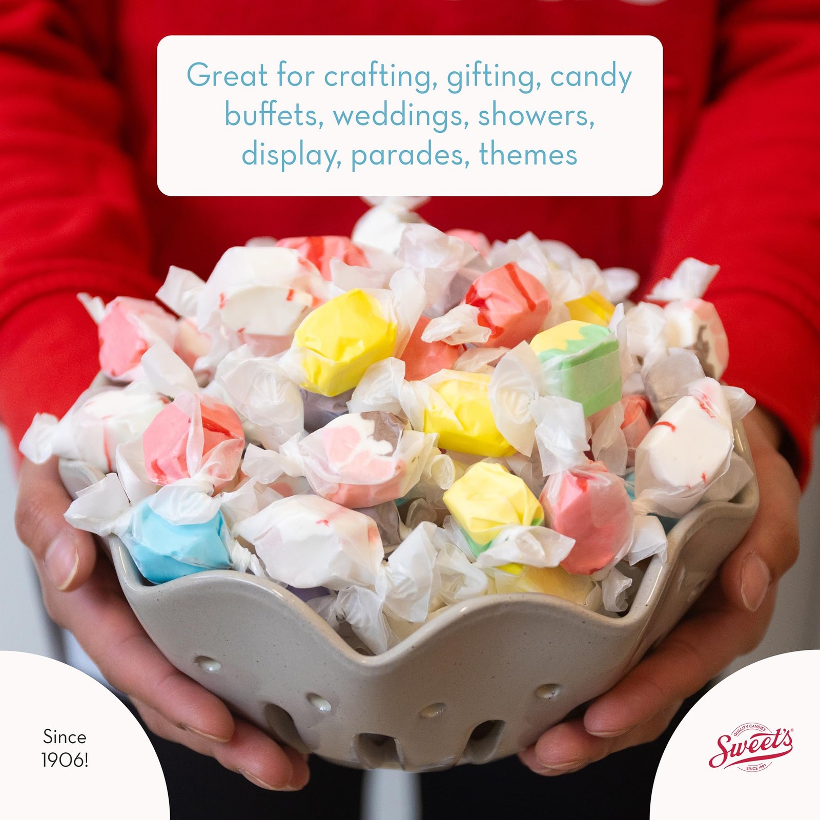 Sweet Candy Company Salt Water Taffy 3 Pound (Pack of 1), Assorted,Orange