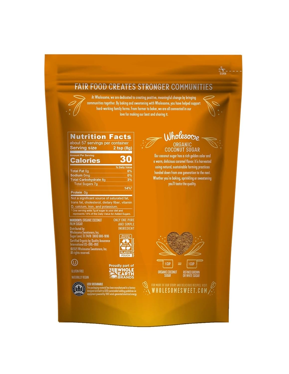 Wholesome Organic Coconut Sugar 16 Ounce Non GMO Gluten Free Vegan Baking Sub…