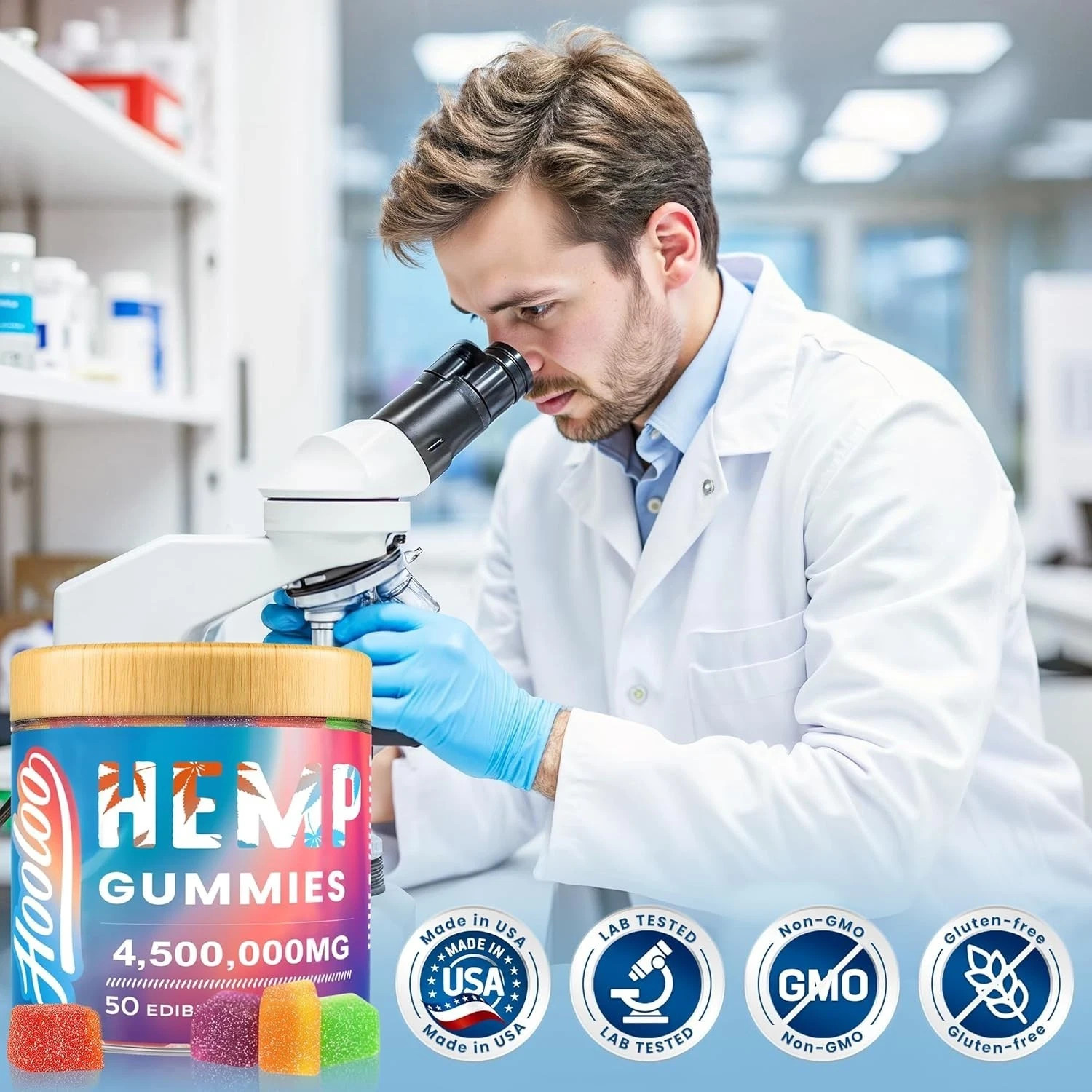 Hemp Gummies for Adults, 6 Fruity Flavors for Deep Bedtime, Relax, Hemp Gummy In
