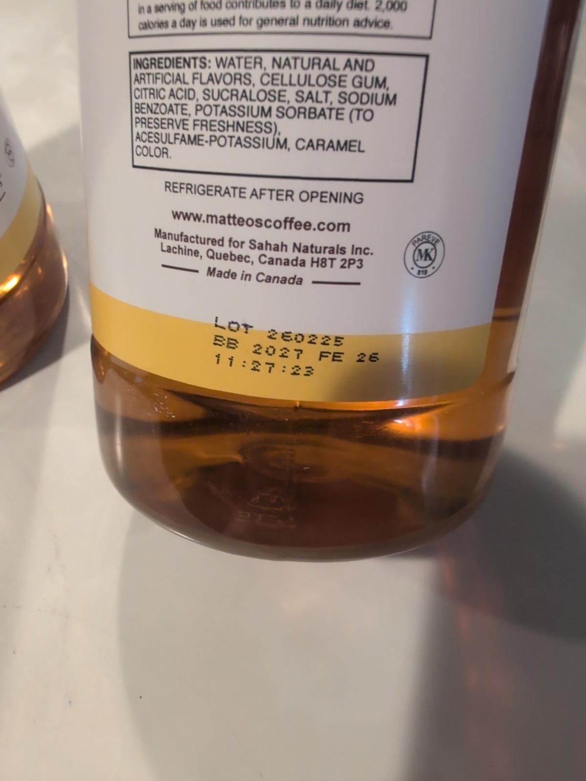 Matteo’s Barista Style Coffee Syrups Thin Caramel Coffee Syrup 33.8 Fl Oz 2 pack