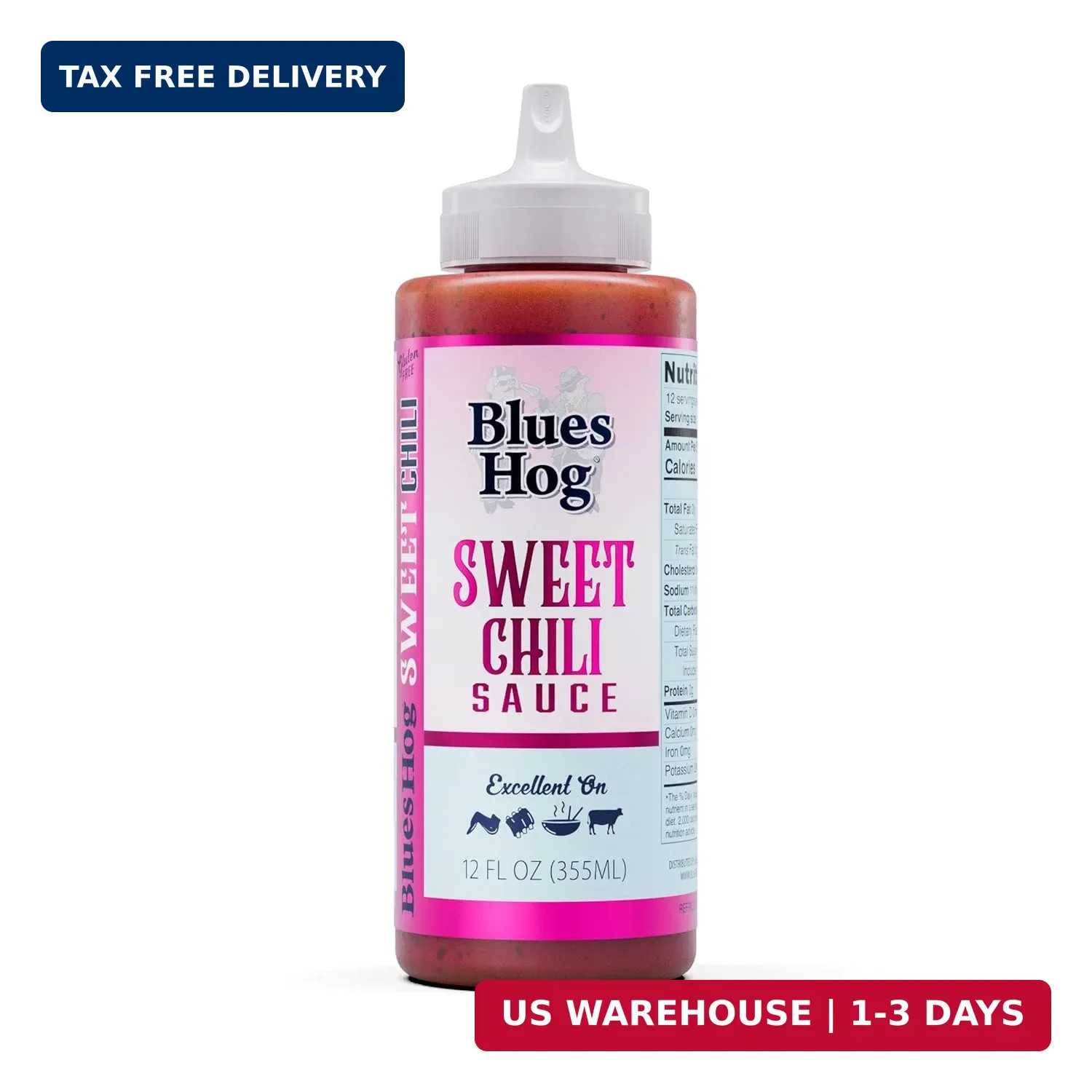 Blues Hog Sweet Chili Sauce, Sweet & Spicy Dipping Sauce, Gluten-Free, No High F