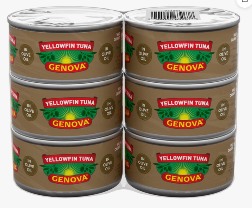 Genova Yellowfin Tuna in Pure Olive Oil, Pack of 6; 7OZ; FREE SHIPPING