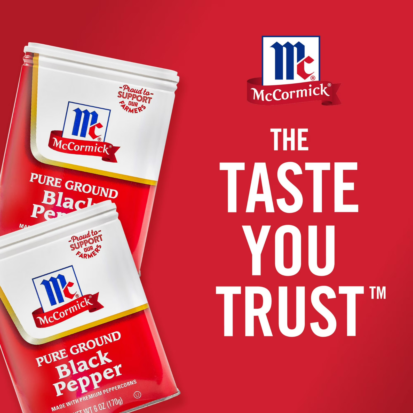 McCormick Pure Ground Black Pepper, 6.0 oz Can
