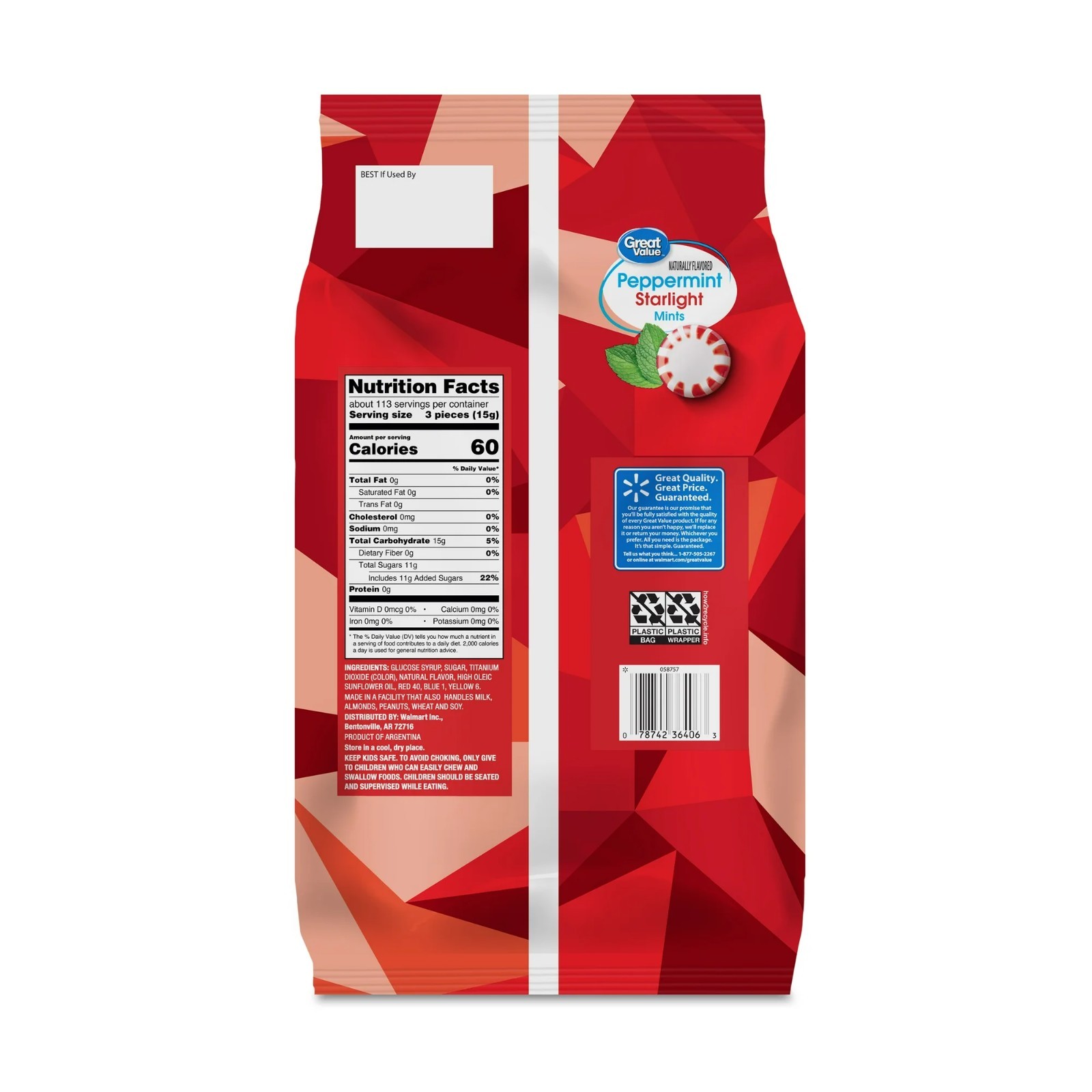 Great Value Peppermint Starlight Mints Hard Candy, 60 oz.