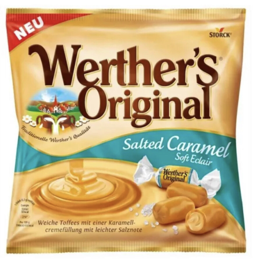 2 BAGS 2.22oz ea SALTED CARAMEL CREME Soft Caramels By Werther’s Original-SHIP24