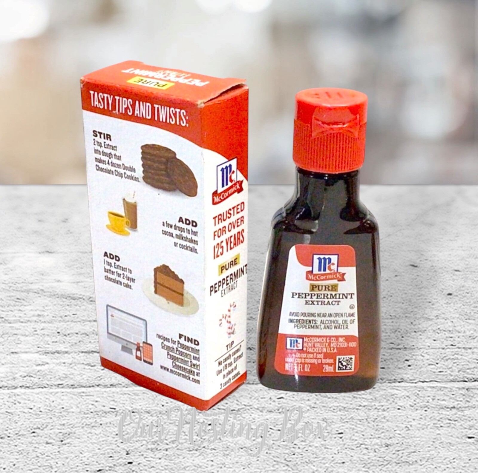 2 McCormick Pure Peppermint Extract, 1 fl oz ~ Made W/ Real Peppermint Non-GMO