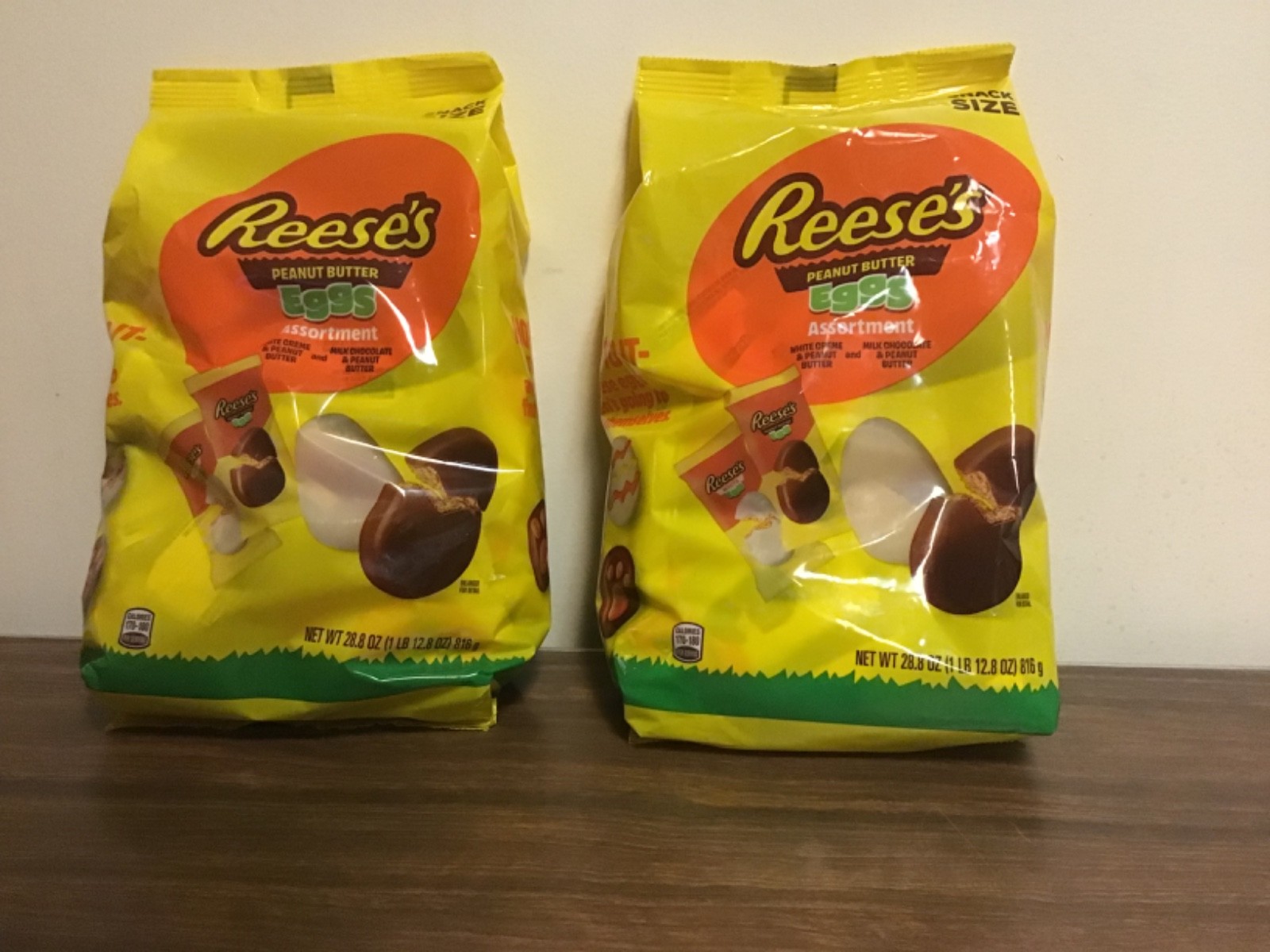 Two 28.8 OZ Bags Of Reeses Peanut Butter Eggs Assortment Exp 07/26