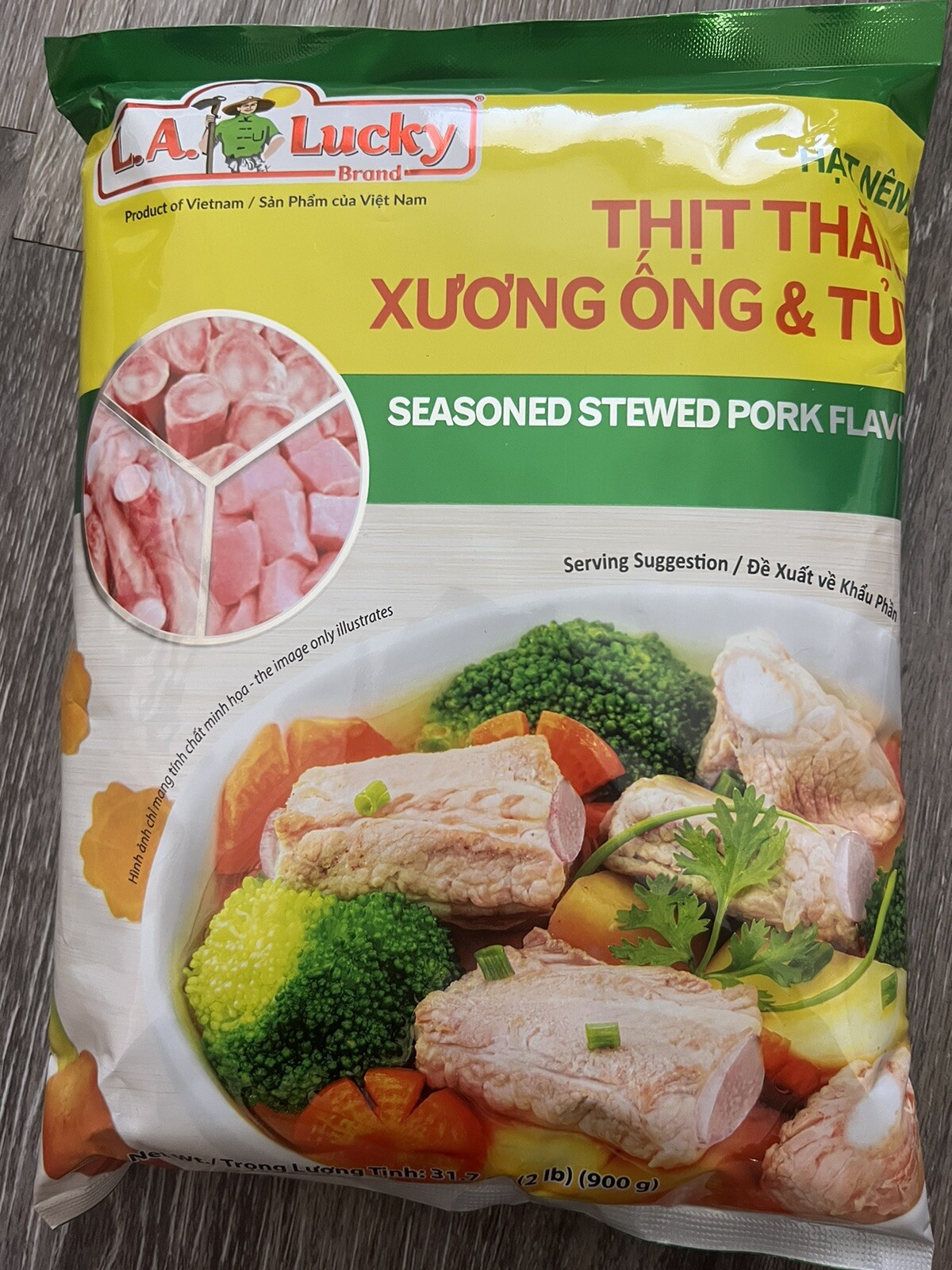Seasoned Stewed Pork Flavor 2lb- Hat Nem Thit Than, Xuong Ong & Tuy by LA Lucky