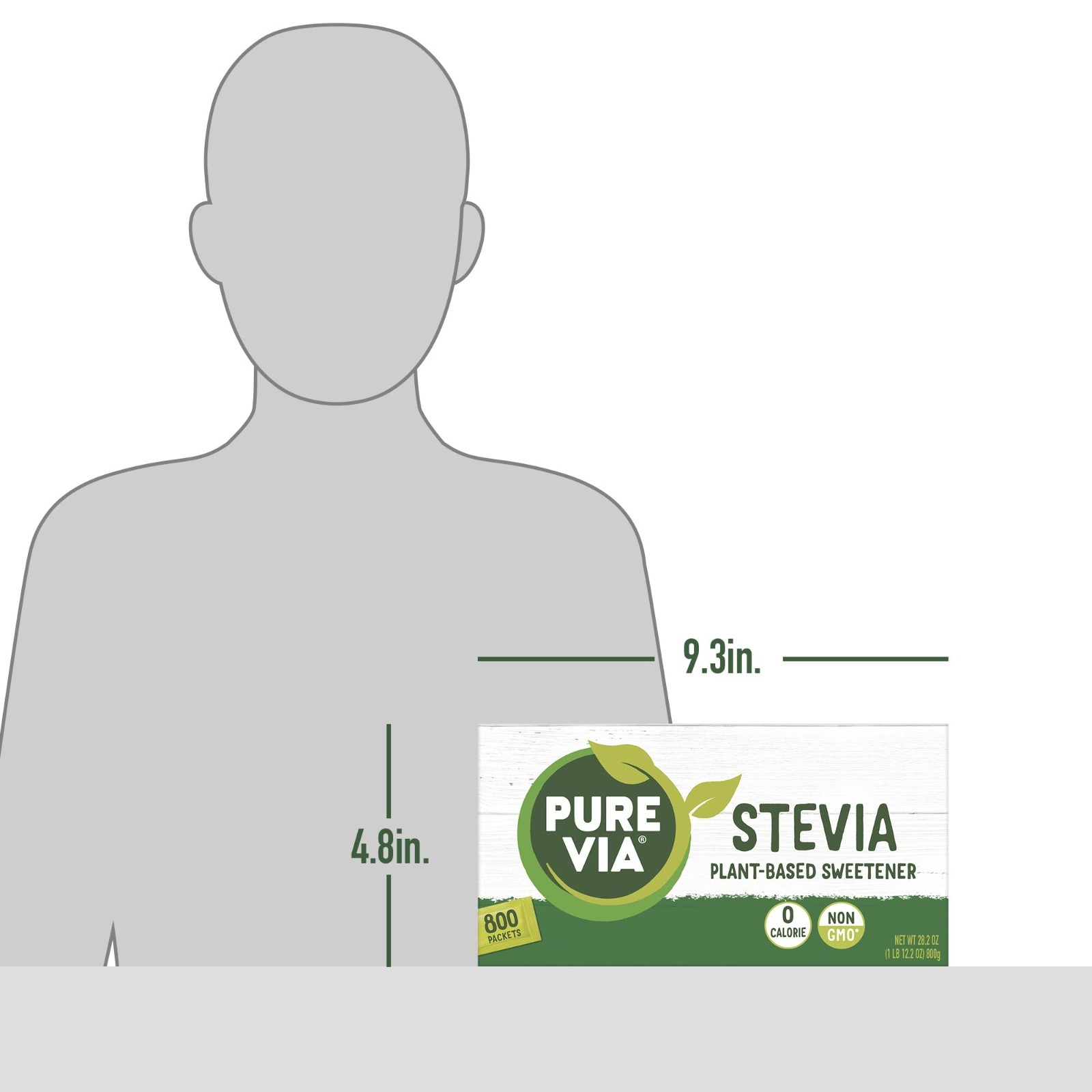 Natural Stevia Sweetener 28.2oz (800 Packets) – Zero Calorie, Sugar-Free, Keto F