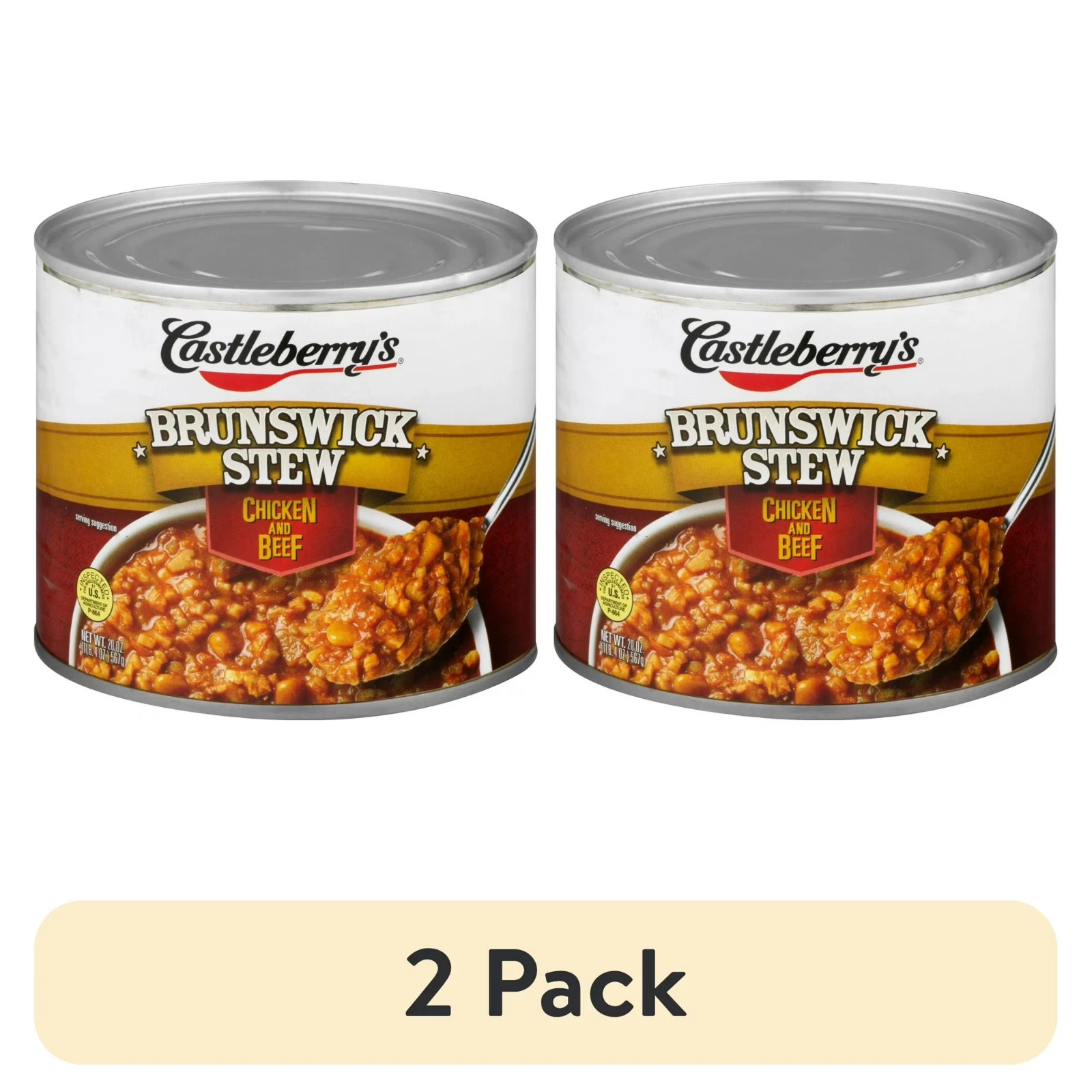 (2 pack) Castleberry’s Brunswick Stew with Chicken and Beef, 20 oz Can
