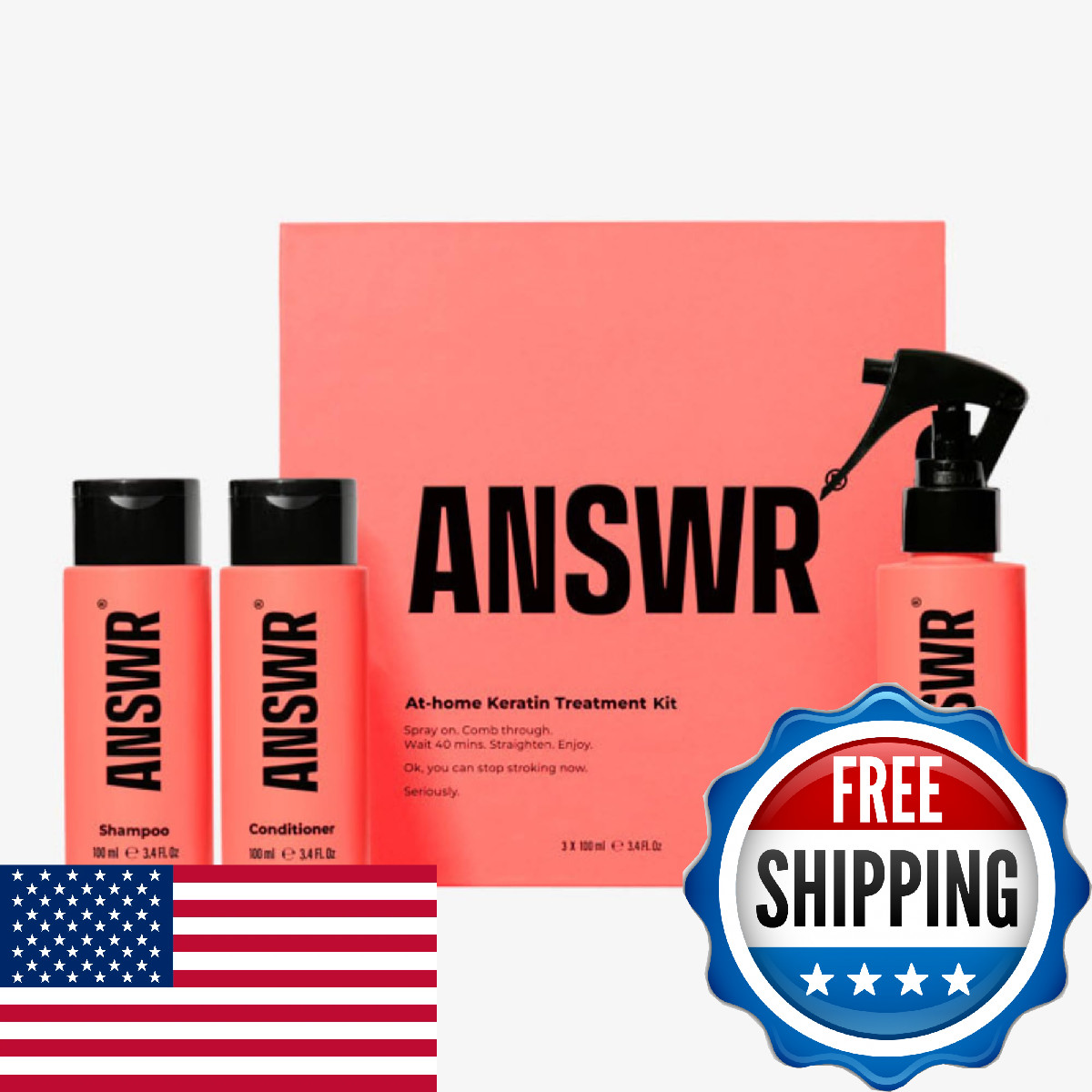 ANSWR At Home Brazilian Keratin Hair Treatment for All Hair Types keratina para