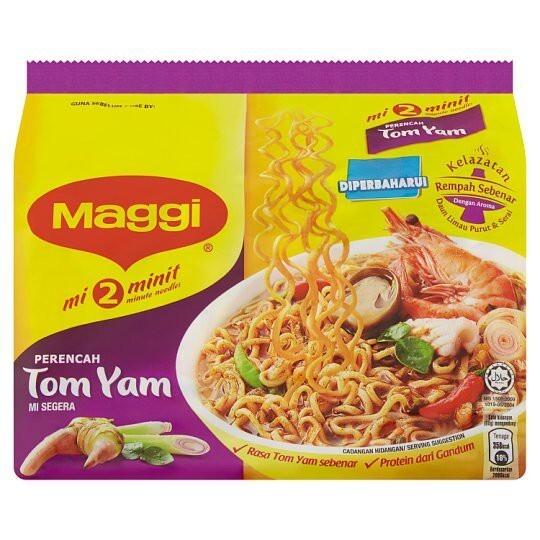 Maggi Mee 2-Minute Instant Noodles Light Meal Tom Yam Flavor 2 pack x 5pcs