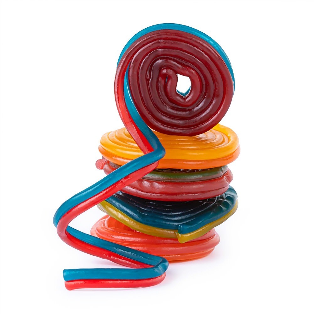 Licorice Wheels Candy | Dual Line Strawberry, Blue Raspberry (Your Selection)