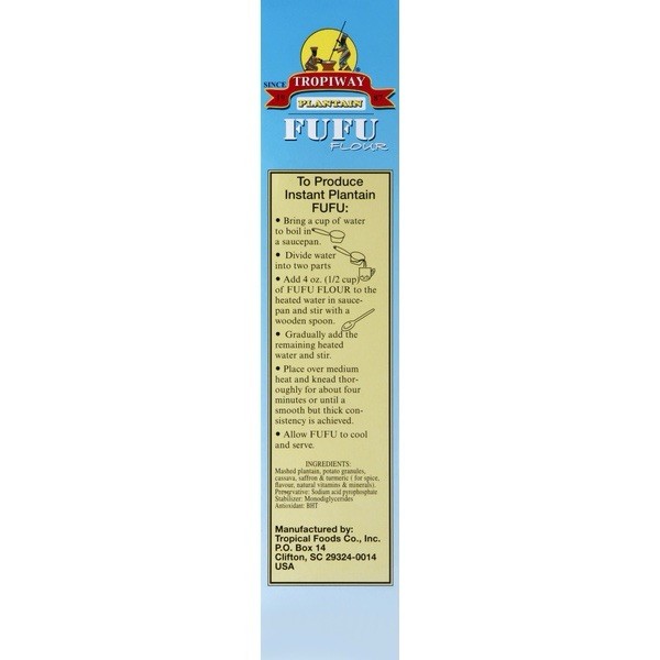 Tropiway Plantain Fufu Flour, Gluten Free, No Artificial Colors, 680 g