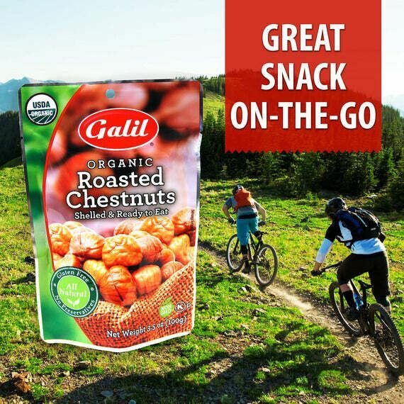 Galil Organic Chestnuts Roasted and Peeled Ready to Eat Turkey Stuffer 24 Pack