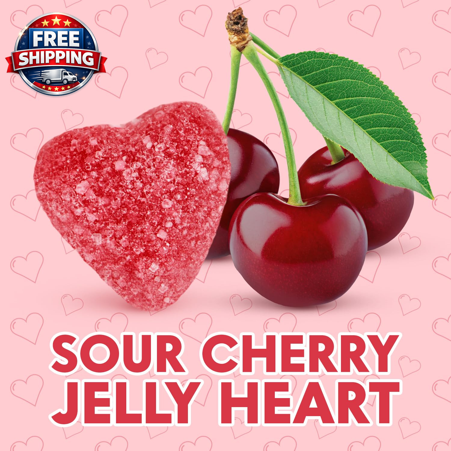 Mother’S Day Sour Cherry Jelly Hearts Candy, 1Lb Pack of Mother’S Day Candy Bulk