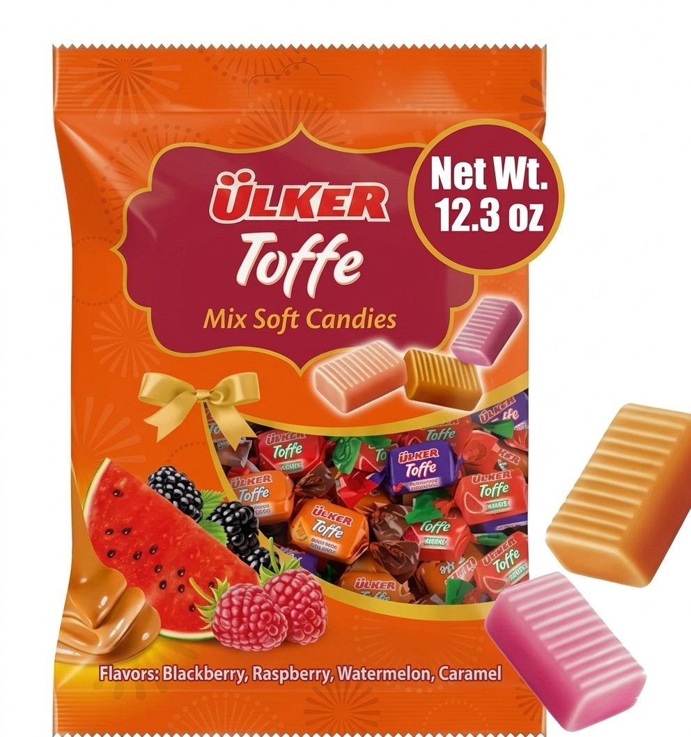 Assorted Soft Chewy Candy Mix 350g (12.3 oz), Fruit & Caramel Candy