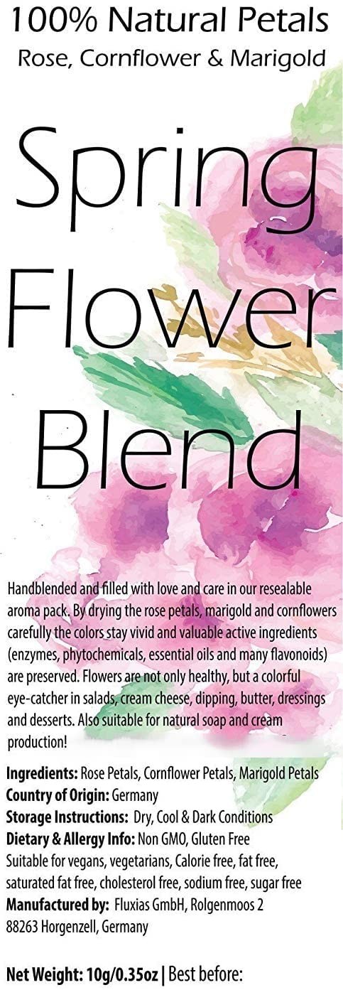 Spring Flower Blend – Edible flowers – Rose, Cornflower and Marigold – All na…