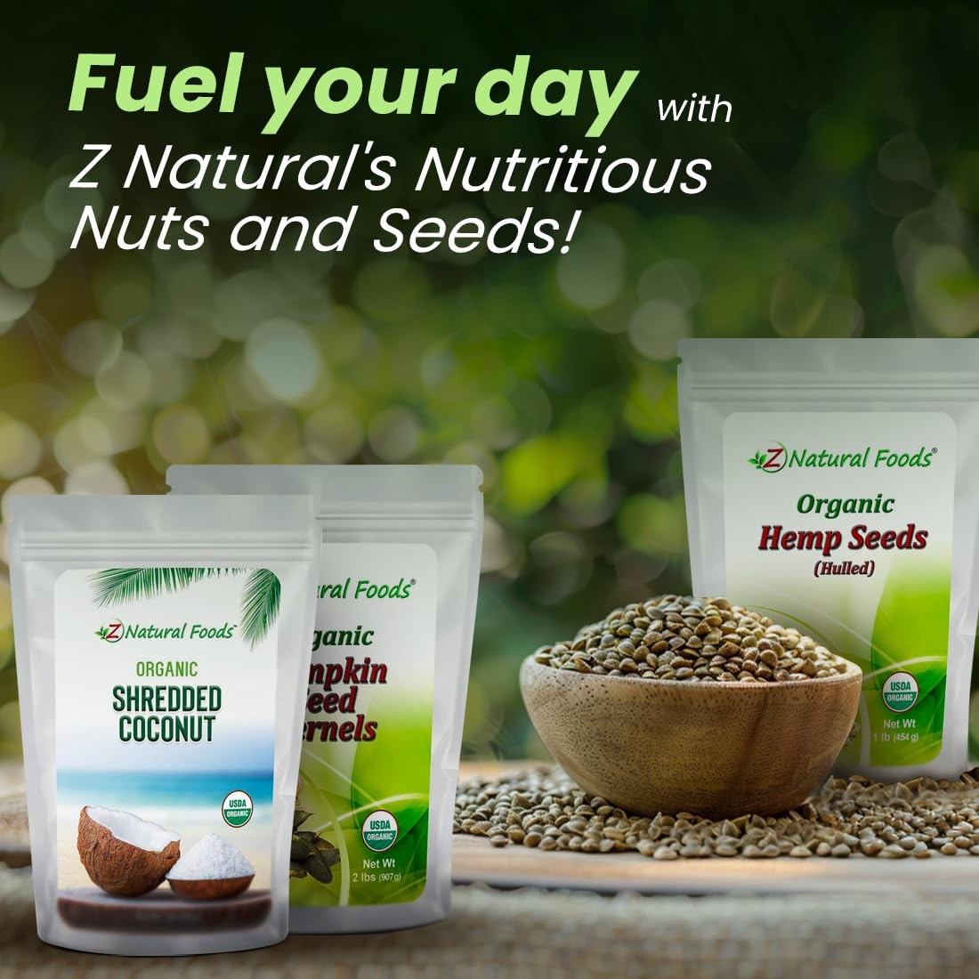 Z Natural Foods Pumpkin Seeds Organic Raw – Premium Shelled Unsalted Kernels –