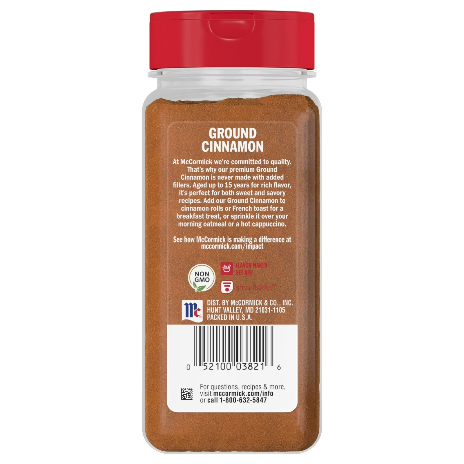 McCormick Kosher Ground Cinnamon, 7.12 oz Bottle….