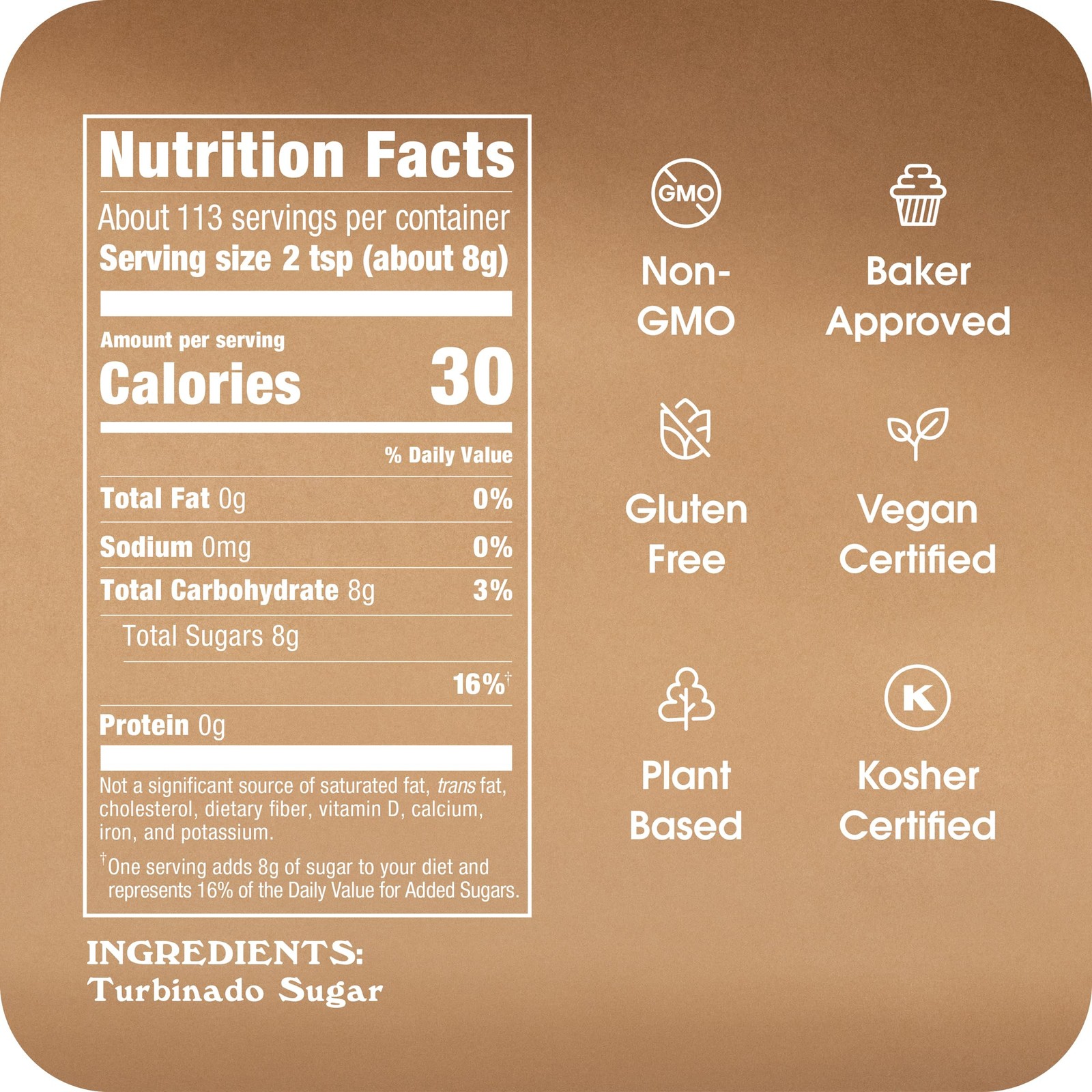 Sugar In The Raw Granulated Turbinado Cane Sugar 2 LB Box Pure All Natural