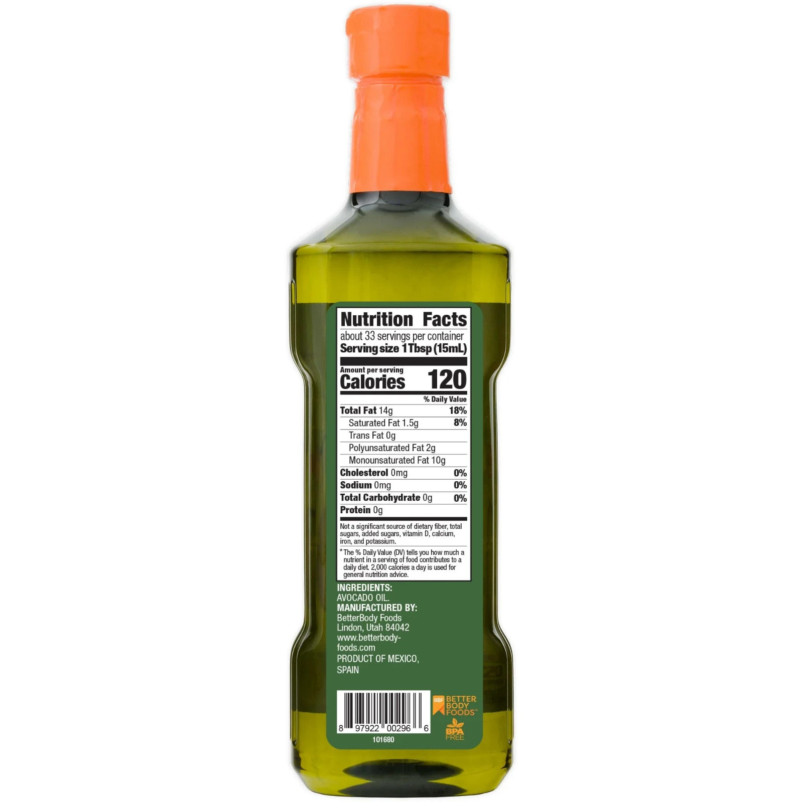 100% Pure Avocado Oil Naturally Refined Cooking Oil Non-GMO Paleo & Keto, 500ml*