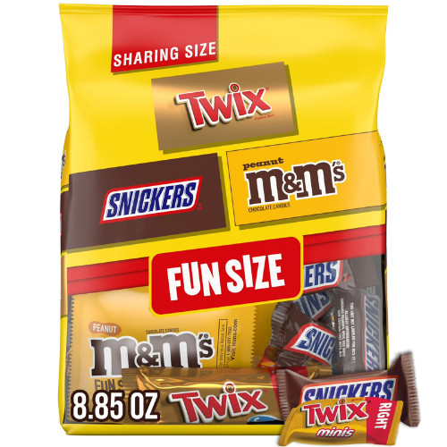 Snickers, M&M’s & Twix Fun Size Chocolate Candy Variety Pack, Sharing Size – 8.8