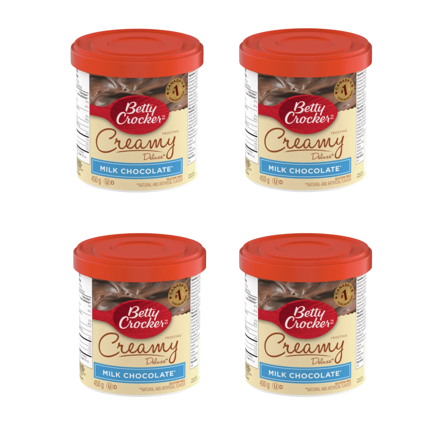 Betty Crocker Milk Chocolate Creamy Deluxe Frosting 450g Baking Topping 4 Packs