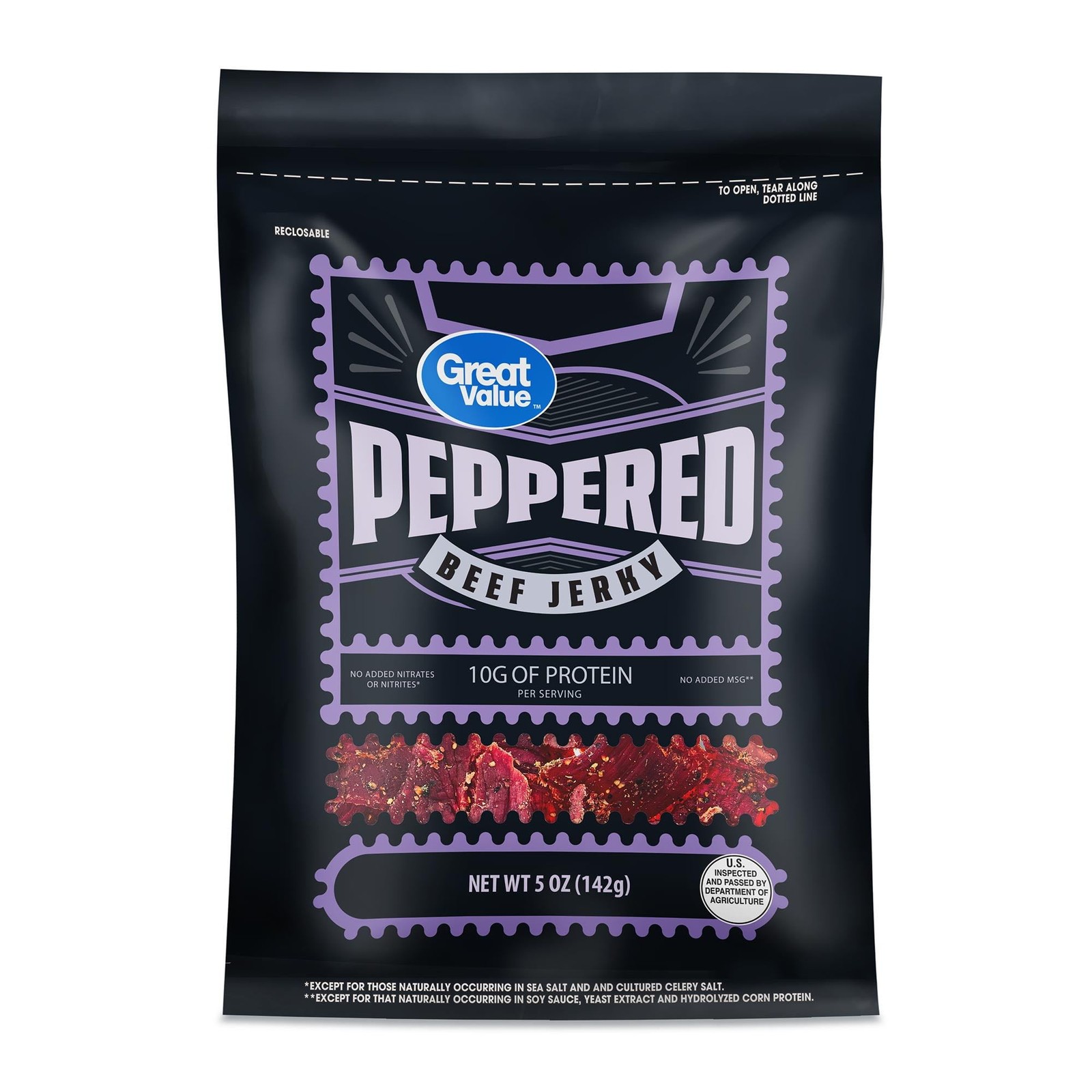 Great Value Peppered Beef Jerky, 5 Oz. Free And Fast Shipping