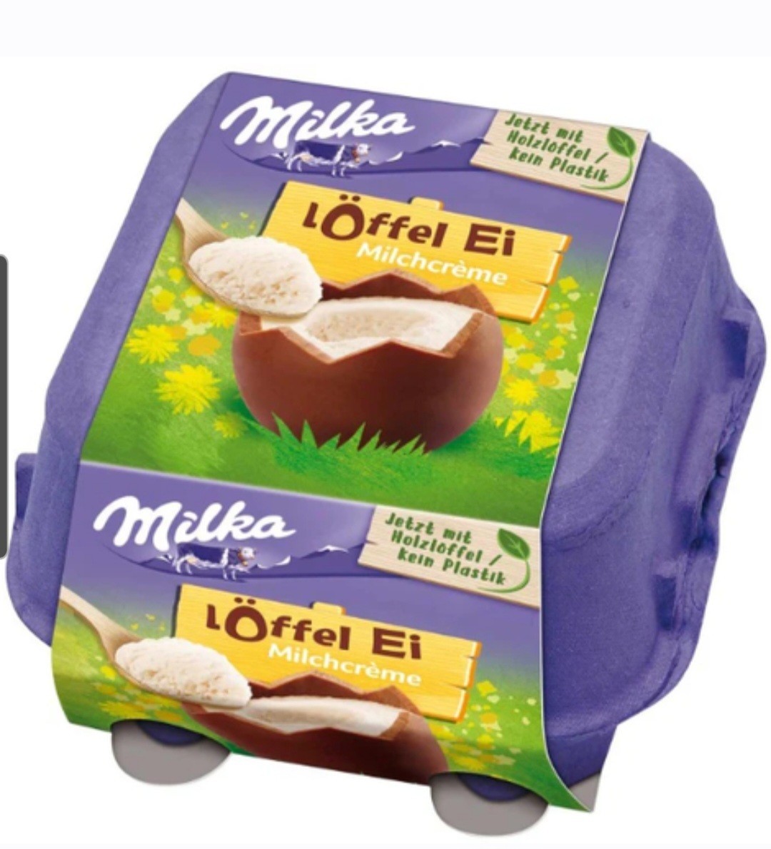 Milka Spoon EGG Loeffel Ei Milk Cream 4 Eggs Imported From Germany