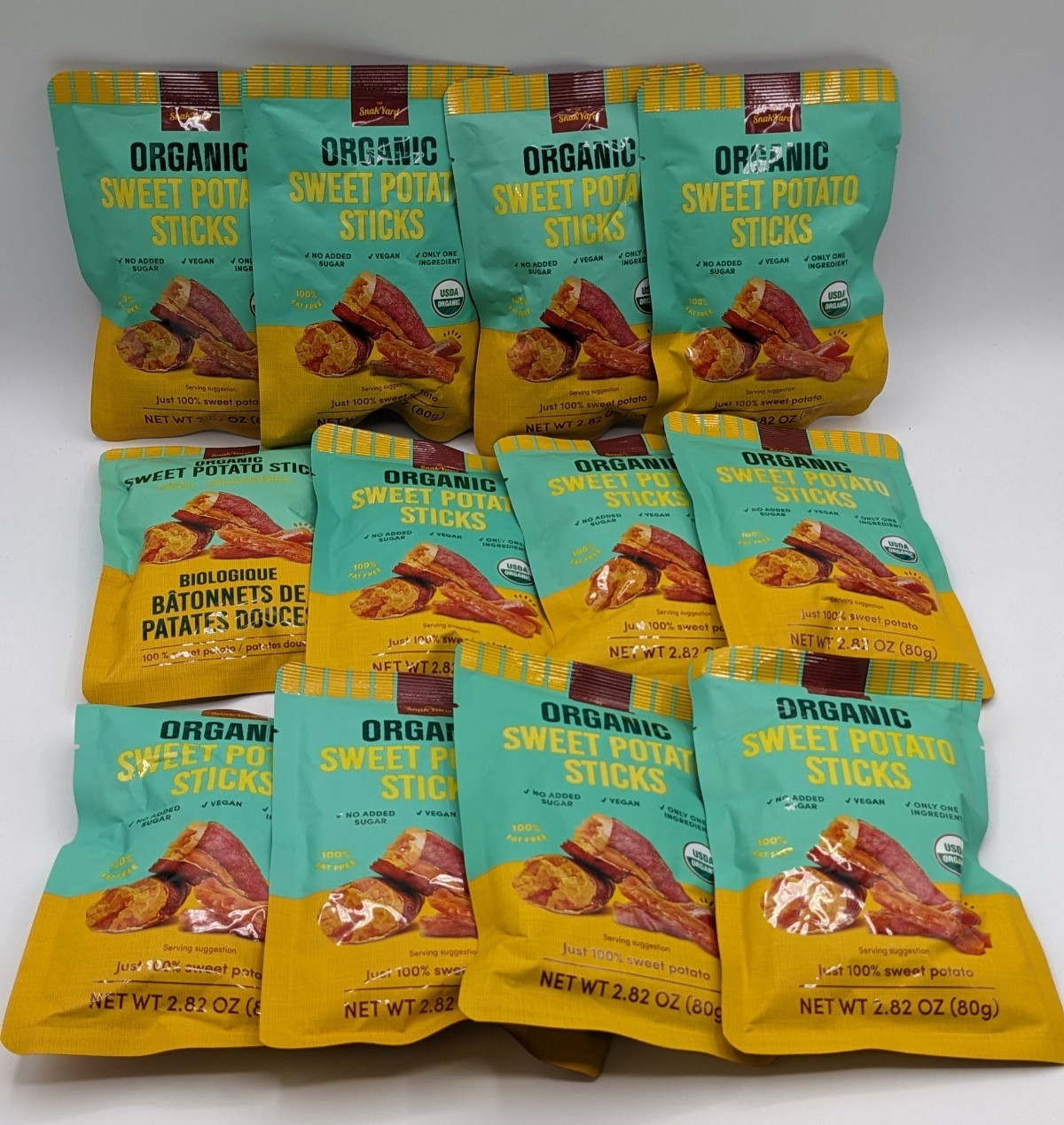 The SnakYard Organic 100% Sweet Potato Sticks No Sugar Added 12Pk [2.82oz/80g]