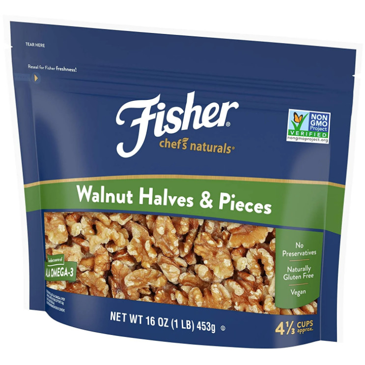 4 PACK Fisher Chef’s Naturals Gluten Free, No Preservatives, Walnut