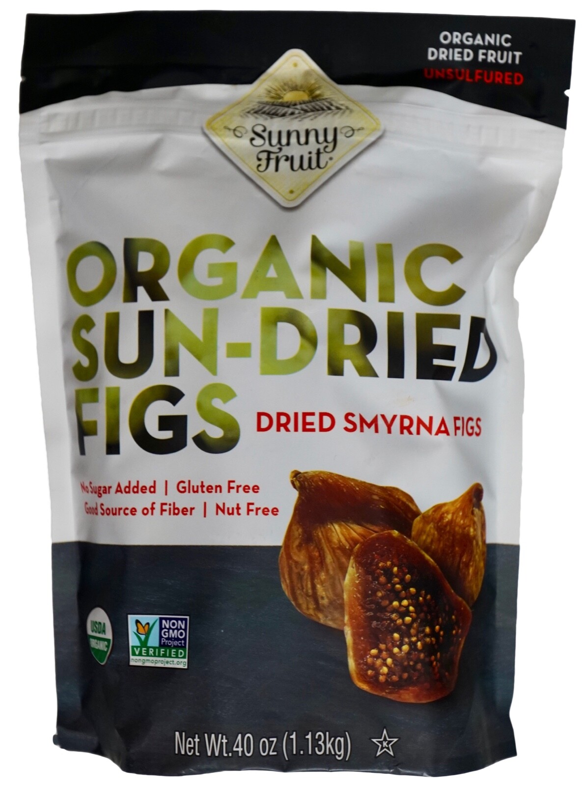 Sunny Fruit USDA Organic Sun-Dried Smyrna Figs Dried Fruit Unsulfured, 40 Ounces
